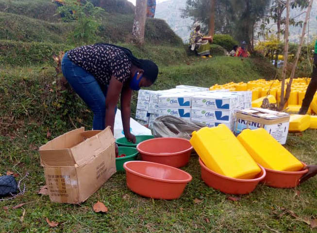 Rachel Organizing supplies for the Ngoboka Project